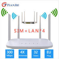 Unlock 300Mbps Router 4G LTE Wifi US CPE 4 High Gain Antennas Mobile Hotspot LAN RJ45 Port Sim Card Slot Broadband Network Modem