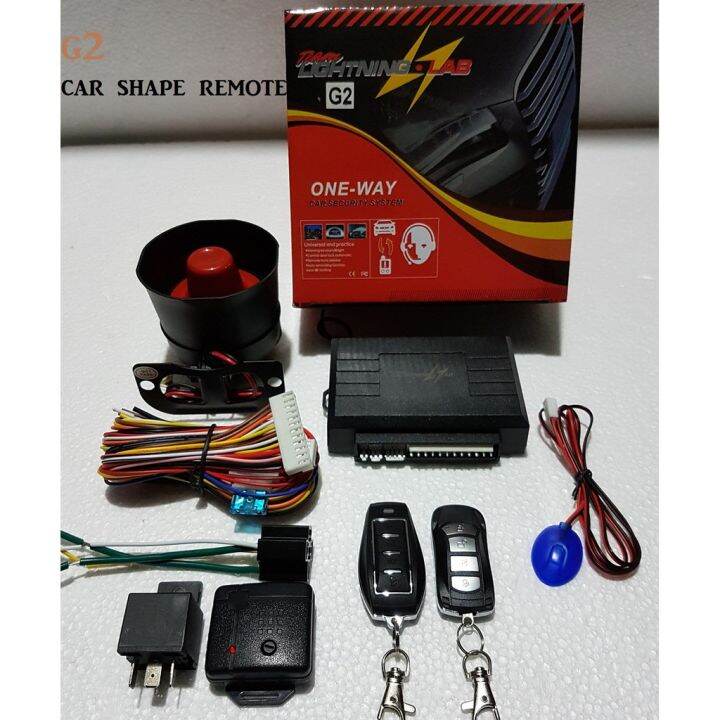 【Ready Stock】 Car Alarm System Lightning Lab G2 Car Shape Remote