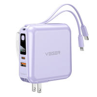 VEGER P15 POWER BANK 15000 MAH WITH BUILT IN CABLE AND ADAPTER 20W พาวเวอร์แบงค์