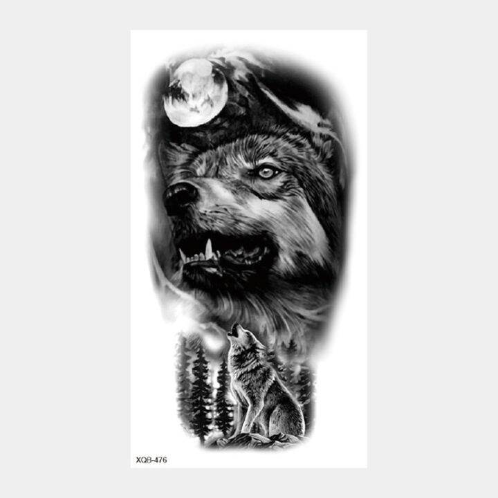 hot-dt-arm-sleeve-tiger-wolf-temporary-stickers-fake-men