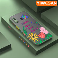 YIWESAN เคสโทรศัพท์ปลอกสำหรับ Samsung Galaxy แบบแข็งกันกระแทกใหม่เคส M20 A20 A30ลายดอกไม้แฟชั่นขอบสี่เหลี่ยมเคสซิลิโคนนิ่มคลุมทั้งหมดเคสป้องกันเลนส์กล้อง