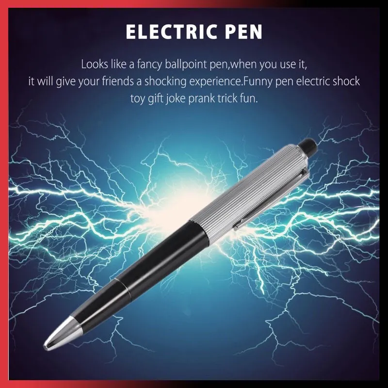 Shocking Electric Pen Prank Shock Trick Novelty Metal Joke Gag Toy