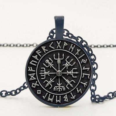 [MM75] งบ/ใหม่ Vegvisir ไวกิ้งเข็มทิศจี้เครื่องประดับแก้วเจียรหลังเบี้ยสร้อยคอผู้ชายและผู้หญิงอุปกรณ์เสื้อผ้า