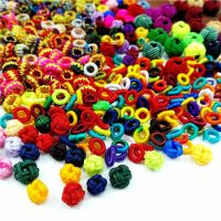 [COD] buckle coil mixed seven-color hand-woven winding button knot diy bracelet necklace with beads