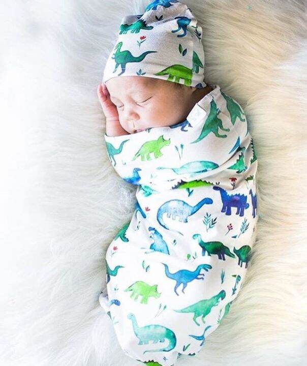 new-newborn-swaddle-blanket-baby-boy-girl-unisex-lovely-cocoon-sleeping-bag-cotton-wrap-headband-hat-2pcs