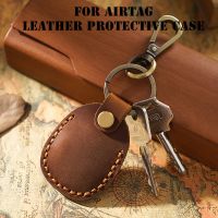 สำหรับ Airtags เคสป้องกัน Retro พวงกุญแจหนังคุณภาพสูงสำหรับ Apple Anti-lost Tracker Locator อุปกรณ์เสริม