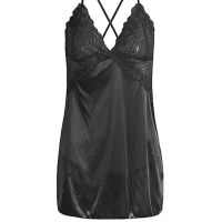 Babydoll y Lingerie Women Silk Lace Nightdress Sleepwear T-back Set Nighty