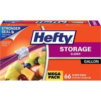 Hefty : HFTAMZ001* ถุงอเนกประสงค์ Slider Storage Bags (Gallon, 66 Count)(สีขาวขุ่น)
