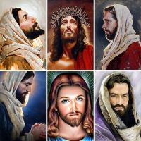 Jesus Pray Wall Art Home Decor Diamond Painting Mosaic DIY Full Drill Square/Round Rhinestone Cross Stitch Kits Embroidery