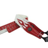 AA Vorson Guitar Straps Bass Straps Personality PU Leather Red Flame Series Guitar Strap Essories