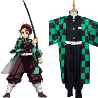 【cunnybunny】【Fast Shipping】 Demon Slayer: Kimetsu No Yaiba Kamado Tanjirou ชุดกิโมโนสำหรับเด็กชุดคอสเพลย์ผู้หญิงชุดงานรื่นเริงฮาโลวีน