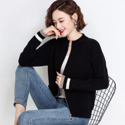 Sweaters Womens Plus Size Knit  Fashion Knitted Zipper Splicing Stand Collar Cardigan Jumper Jerseys Skinny Sweater Woman