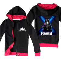 Fortnites แจ็คเก็ตเด็กทารกแขนยาวสาว Lesure Hooded Zipper Sweatshirt ผ้าฝ้าย + โพลีเอสเตอร์เสื้อผ้าเด็กสีดำ/ สีเทาฤดูใบไม้ผลิและฤดูใบไม้ร่วงสาว