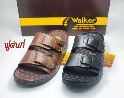 รองเท้า Walker รุ่น WB 655 รองเท้าวอคเกอร์ สีดำ น้ำตาล รองเท้าแตะหนังผู้ชาย รองเท้าหนังแท้