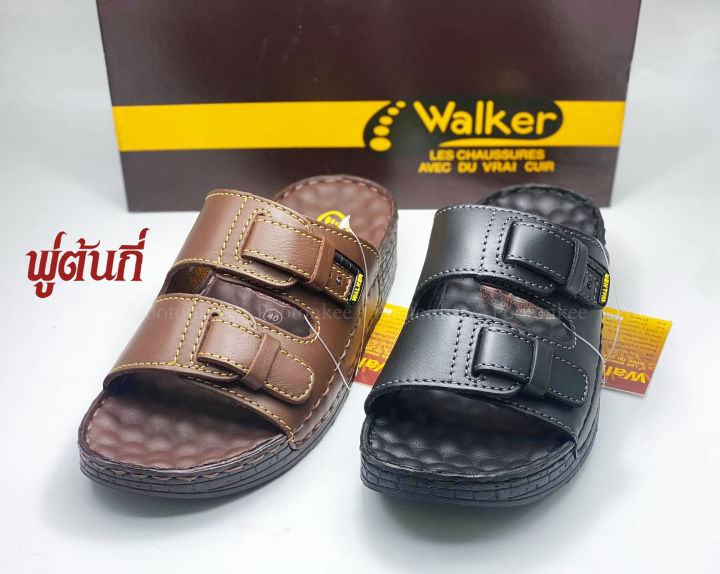 รองเท้า-walker-รุ่น-wb-655-รองเท้าวอคเกอร์-สีดำ-น้ำตาล-รองเท้าแตะหนังผู้ชาย-รองเท้าหนังแท้