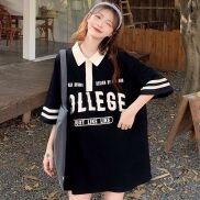 Áo Thun Tay Lỡ Form Rộng Cổ Polo COLLEEGE Hot Hit - CLITUS FASHION