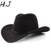 2Big Size Wool Womens Mens Western Cowboy Hat For Gentleman Lady Jazz Cowgirl With Leather Cloche Church Sombrero Caps