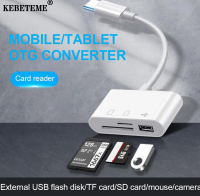 KEBETEME Type C ไปยัง SD/ MicroSD OTG เครื่องอ่านการ์ดเครื่องอ่านการ์ดมัลติฟังก์ชั่น