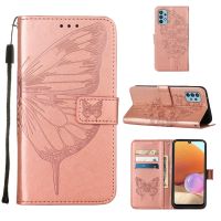 For Samsung Galaxy A32 4G Flip Magnetic PU Leather fashion Casing Classic Butterfly Flower Solid color Stand Wallet Cover