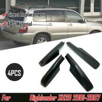 ฝาครอบราวหลังคาสีดำ4ชิ้นสำหรับ Toyota Highlander XU20 2001-2007