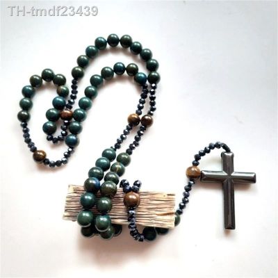 ❁™✜ Stone Beaded Necklace Enhances Your with Jewelry Rosary Prayer Religious 95AA