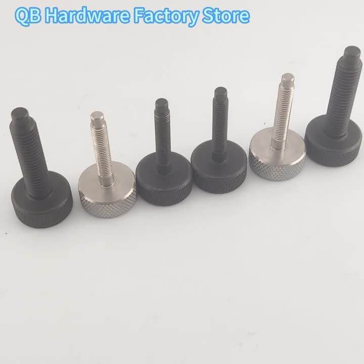 MJ119.4 Knurled Head Screws Steel Black.Knurled Thumb Screw Fastener