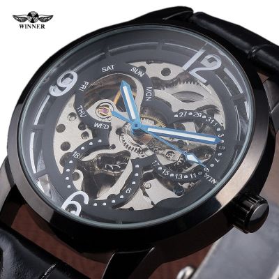 Fashion Skeleton Winner Watch Classic Design Business Leather Sport  Men Mechanical Automatic Wrist Luxury Army Military Watches