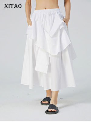 XITAO Skirt Fashion Asymmetrical Patchwork All-match Skirt