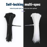 100pcs Nylon Plastic Cable Tie Cable Ties Strong Self-Locking Buckle Wire Holder Cable Organizer Plastic Clamps Fastening Ring