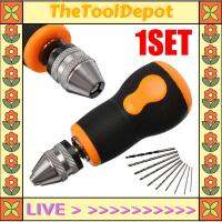 TheToolDepot BOKALI สว่านขนาดเล็กแบบพกพา + เครื่องมือดอกสว่านแบบบิด10ชิ้น0.8 3.0มม.