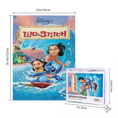 Disney Lilo &amp; Stitch Wooden Jigsaw Puzzle 500 Pieces Educational Toy Painting Art Decor Decompression toys 500pcs