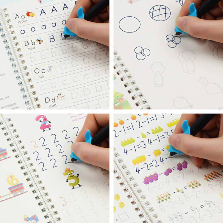 free-shipping-reusable-montessori-toys-english-french-copybooks-pen-childrens-writing-sticker-magic-copybook-for-calligraphy