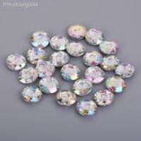 TPSMOC 15mm Round 13x18mm Drop with two holes Acrylic Rhinestone Sewing Crystal Button beads for Clothes accessories