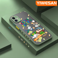 YIWESAN เคสสำหรับ iPhone 11 11 Pro 11 Pro Max,เคสขอบสี่เหลี่ยมลายการ์ตูนเครยอนชินจันเคสป้องกันเลนส์กล้องซิลิโคนเคสนิ่มใส่โทรศัพท์แข็งกันกระแทกใหม่