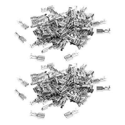 200pc 6.3mm Uninsulated Female Spade Push on Crimp Terminal Non Insulated 2.5mm2