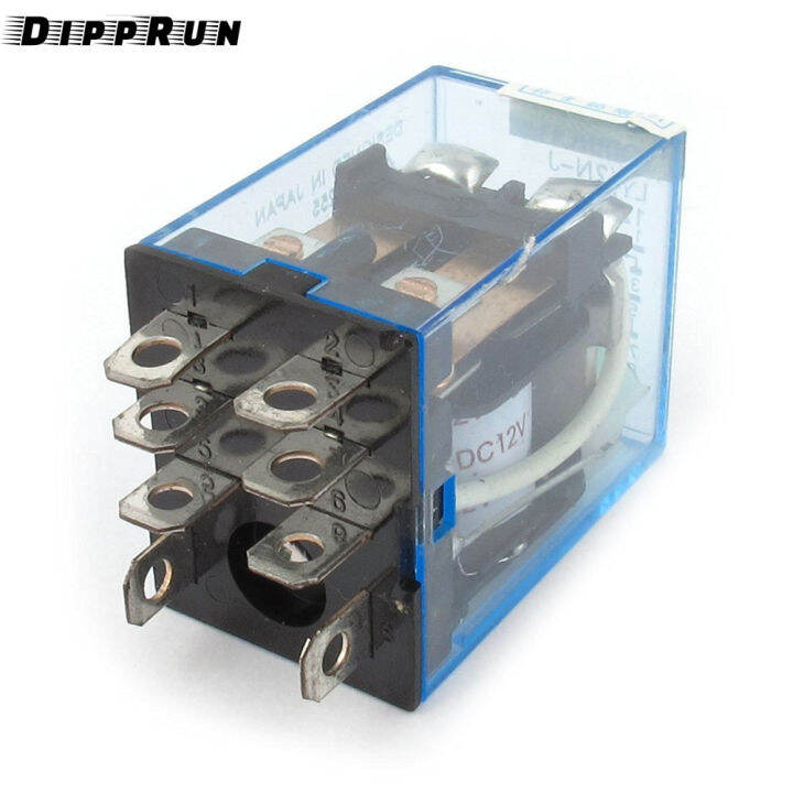 DIPPRUN AC Contactor Relay switch 220v DC 12V 24V 10A LY2NJ Mini 8 Pin Coil Relay With Socket