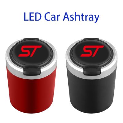 ■☇♝ Portable Auto LED Ashtray With Blue Light Car Styling Smokeless Ash Tray For Ford ST Fiesta Focus Ranger Mondeo Kugo EXPLORER