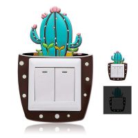 Cute Cartoon 3D stickers Cactus Fluorescent Wall Stickers On-off Switch Stickers Kids Luminous Light Switch  Home Decorations Wall Stickers  Decals