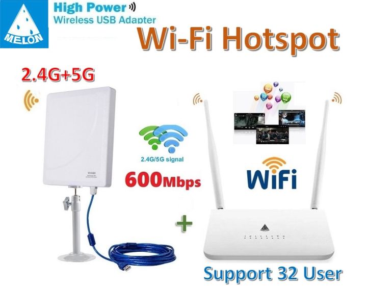 Router+Usb Wifi N519D Melon ชุด ขยายสัญญาณ Wifi ระยะไกล รับ Wifi และแชร์  Wifi Hotspot ต่อ ใช้งาน Wifi ได้พร้อมกัน 32 อุปกรณ์ | Lazada.Co.Th