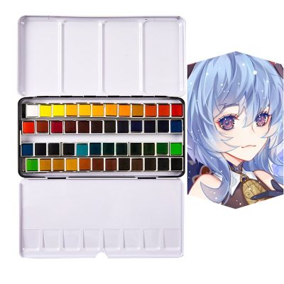 12-color Solid Concentrated Watercolor Pigment Iron Box Student DIY Painting Outdoor Sketch Supplies Buckle Design Portable