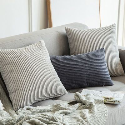 【SALES】 Solid color high-end sofa pillow back cushion living room modern light luxury big bedside rectangular pillowcase without core