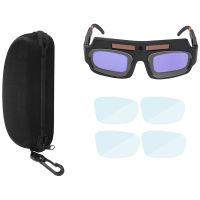 Solar Powered Auto Darkening Welding Mask Helmet Goggles Welder Glasses Arc Anti-Shock Lens with Storage Case