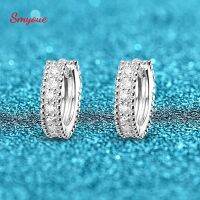 Smyoue D Color 0.14Ct Moissanite Hoop Earring For Women Simulation Diamonds Earring S925 Silver  Wedding Birthday Valentine Gift