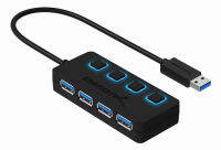 Sabrent 4-Port USB 3.0 Hub with Individual LED Lit Power Switches, Includes 5V/2.5A Power Adapter (HB-UMP3)