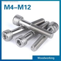 ☋ M4 M5 M6 M8 M10 M12 304 Stainless Steel Hexagon Socket Head Cap Screw Tapping Screw Hexagon Bolt L 30-120MM