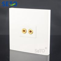 SeTo 86 Type Single Port Audio Speaker Sound Connector Plug Panel Socket Wall Plate Keystone Faceplate