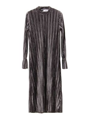 XITAO Dress Advanced Sense Women Stand Collar Long Sleeve Temperament Dress
