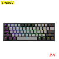 E-YOOSO Z11 RGB USB 60 Mini Mechanical Gaming Keyboard Blue Red Switch 61 Keys Wired detachable cable, portable for travel