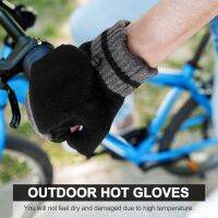 USB Electric Heated Gloves 2-Side Heating Convertible Fingerless Glove Mittens Waterproof Cycling Skiing Gloves