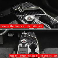 ：{“： 2Pcs Car Carbon Fiber Center Console Gear Shift Panel Water Cup Holder Decoration Cover Trim For KIA EV6 2021 2022 LHD